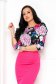 - StarShinerS women`s blouse high shoulders with floral print nonelastic fabric 3 - StarShinerS.com