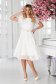 StarShinerS ivory occasional dress with elastic waist accessorized with tied waistband 4 - StarShinerS.com