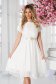 StarShinerS ivory occasional dress with elastic waist accessorized with tied waistband 2 - StarShinerS.com