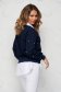 Bluza dama SunShine albastru-inchis cu croi larg din bumbac si poplin cu aplicatii cu perle 2 - StarShinerS.ro
