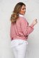Bluza dama SunShine roz cu croi larg din bumbac si poplin cu aplicatii cu perle 2 - StarShinerS.ro