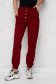Burgundy trousers cotton high waisted with button accessories 2 - StarShinerS.com
