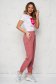 Pantaloni din bumbac roz prafuit cu talie inalta accesorizati cu nasturi - SunShine 2 - StarShinerS.ro