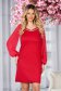 - StarShinerS raspberry dress straight with veil sleeves scuba short cut 1 - StarShinerS.com