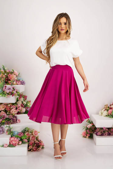 - StarShinerS midi cloche from veil fabric high waisted raspberry skirt