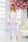 Pantaloni din stofa usor elastica lila conici cu talie inalta - StarShinerS 1 - StarShinerS.ro