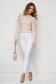 White jeans skinny jeans high waisted with crystal embellished details 5 - StarShinerS.com