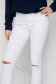 White jeans skinny jeans medium waist ripped 4 - StarShinerS.com