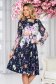 Rochie in clos plisata cu maneci din voal si curea din imitatie de piele 1 - StarShinerS.ro