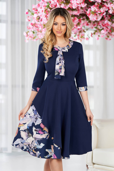 Floral print dresses, Dress midi cloth with bow cloche - StarShinerS - StarShinerS.com