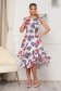 Silk-like Thin Material Midi Asymmetrical A-line Dress with Ruffles and Digital Floral Print - StarShinerS 3 - StarShinerS.com