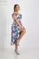 Dress with ruffle details midi cloche asymmetrical with floral print thin fabric - StarShinerS 4 - StarShinerS.com