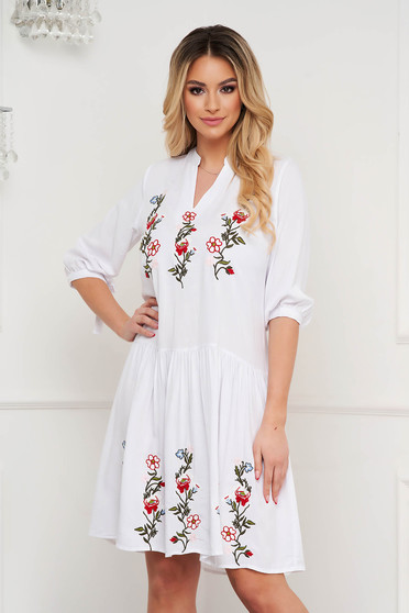 White dress thin fabric loose fit