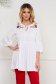 White women`s blouse loose fit long cotton embroidered 1 - StarShinerS.com