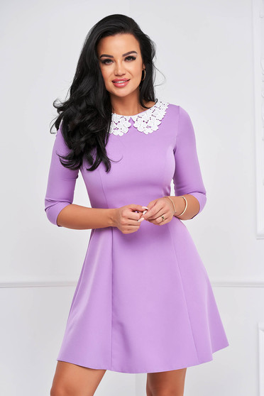 Purple dresses, - StarShinerS lila dress cloche short cut elastic cloth pearls - StarShinerS.com
