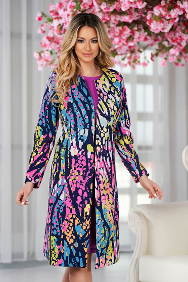 StarShinerS trenchcoat office long cloth with floral print tented thin fabric