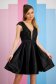 Black dress short cut cloche bare back taffeta 2 - StarShinerS.com