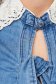 Blue women`s blouse tented denim with pearls 5 - StarShinerS.com