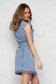 Blue dress short cut denim straight sleeveless 2 - StarShinerS.com
