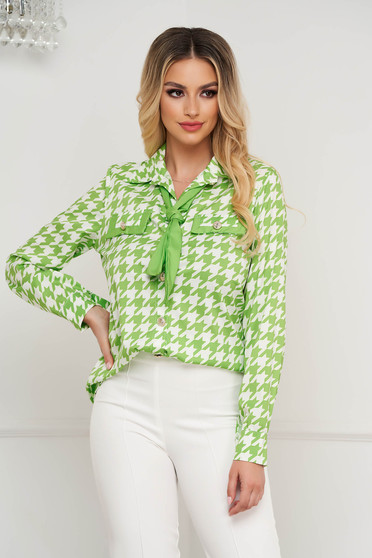 Casual shirts, Women`s shirt thin fabric loose fit with faux pockets - StarShinerS.com