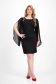 Black elastic fabric dress with a straight cut and voile sleeves - StarShinerS 4 - StarShinerS.com