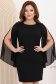 Rochie din stofa neagra cu un croi drept si maneci tip fluture din voal cu aplicatii pe umeri - StarShinerS 1 - StarShinerS.ro