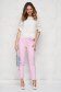 Pantaloni din material elastic roz conici cu talie inalta - SunShine 4 - StarShinerS.ro