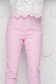Pantaloni din material elastic roz conici cu talie inalta - SunShine 5 - StarShinerS.ro