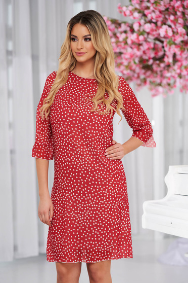 StarShinerS dress straight from veil fabric with floral print