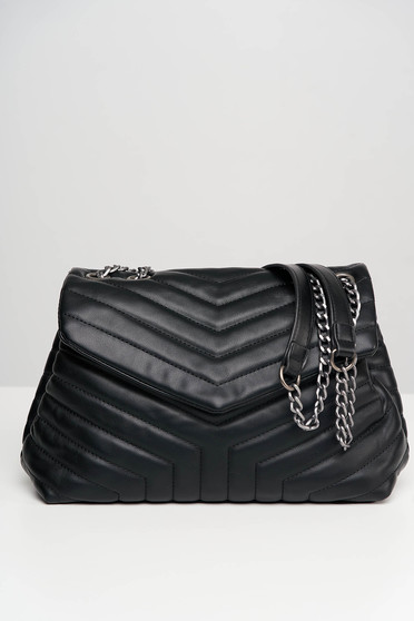 Black bag casual from ecological leather