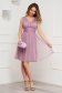Rochie din tulle brodat lila scurta in clos cu aplicatii cu sclipici 3 - StarShinerS.ro