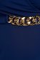 Rochie albastru-inchis office midi din stofa elastica cu accesoriu tip lant 4 - StarShinerS.ro