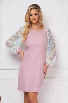 StarShinerS lightpink dress occasional elastic cloth straight with glitter details
