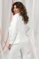 Ivory Elastic Fabric Blazer with Padded Shoulders and Pockets - PrettyGirl 2 - StarShinerS.com