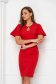 Red dress midi pencil elastic cloth with bell sleeve - StarShinerS 1 - StarShinerS.com