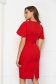 Red dress midi pencil elastic cloth with bell sleeve - StarShinerS 2 - StarShinerS.com