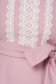 Rochie din stofa elastica roz prafuit midi in clos cu aplicatii de dantela - StarShinerS 5 - StarShinerS.ro
