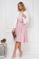 - StarShinerS lightpink dress cloche midi elastic cloth with lace details 4 - StarShinerS.com