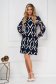 Rochie office din stofa elastica cu un croi drept si imprimeu abstract 3 - StarShinerS.ro