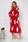 Rochie plisata din voal rosie cu croi larg si accesoriu tip curea 1 - StarShinerS.ro