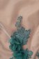 Rochie StarShinerS verde eleganta din stofa cu umeri goi si flori in relief 4 - StarShinerS.ro