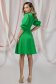 Rochie PrettyGirl verde in clos din stofa elastica cu accesoriu metalic si decolteu petrecut 6 - StarShinerS.ro