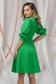 Rochie PrettyGirl verde in clos din stofa elastica cu accesoriu metalic si decolteu petrecut 3 - StarShinerS.ro