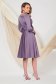Light Purple Voile Midi A-Line Dress with Crossover Neckline - PrettyGirl 2 - StarShinerS.com
