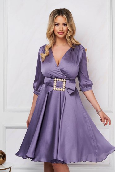 Elegant dresses, Lightpurple dress occasional midi cloche from veil fabric - StarShinerS.com