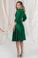 Green dress midi cloche from satin wrap over front 4 - StarShinerS.com