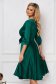 Green dress midi cloche from satin wrap over front 2 - StarShinerS.com