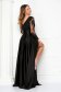 Black dress cloche long laced taffeta wrap over front 2 - StarShinerS.com
