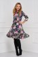 Dress midi cloche with floral print georgette - StarShinerS 1 - StarShinerS.com