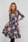 Dress midi cloche with floral print georgette - StarShinerS 3 - StarShinerS.com